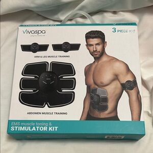 VivaSpa EMS Muscle Toning Stimulator Kit - Black New need 2 AAA batteries